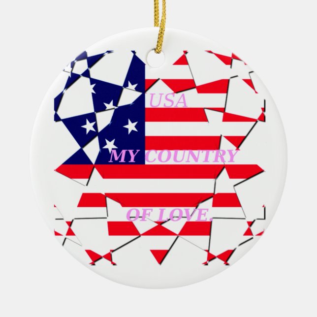 United States of America Flag  Ceramic Ornament (Front)