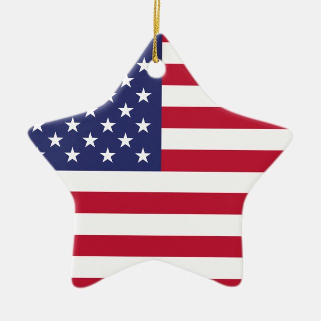 United States of America Flag Ceramic Ornament (Front)