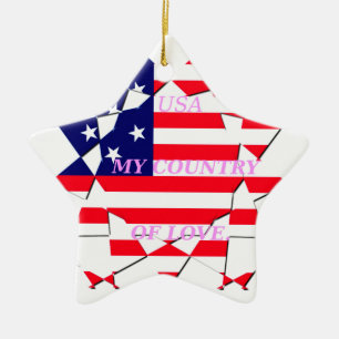 United States of America Flag  Ceramic Ornament