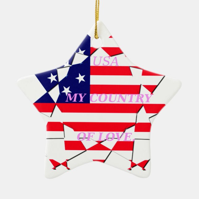 United States of America Flag  Ceramic Ornament (Front)