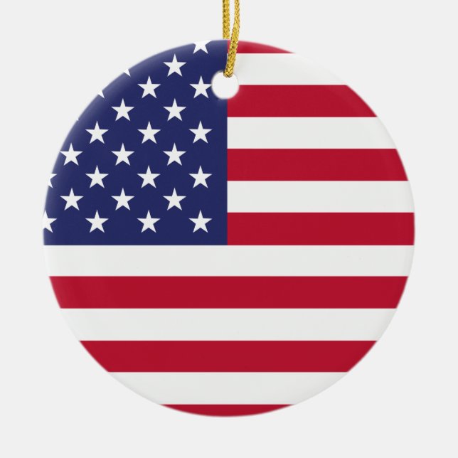 United States of America Flag Ceramic Ornament (Front)
