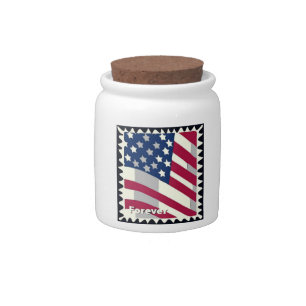 UNITED STATES OF AMERICA FLAG FOREVER STAMP CANDY JAR