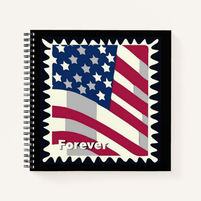 UNITED STATES OF AMERICA FLAG FOREVER STAMP NOTEBOOK (Front)