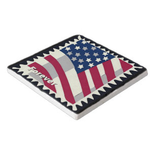 UNITED STATES OF AMERICA FLAG FOREVER STAMP TRIVET