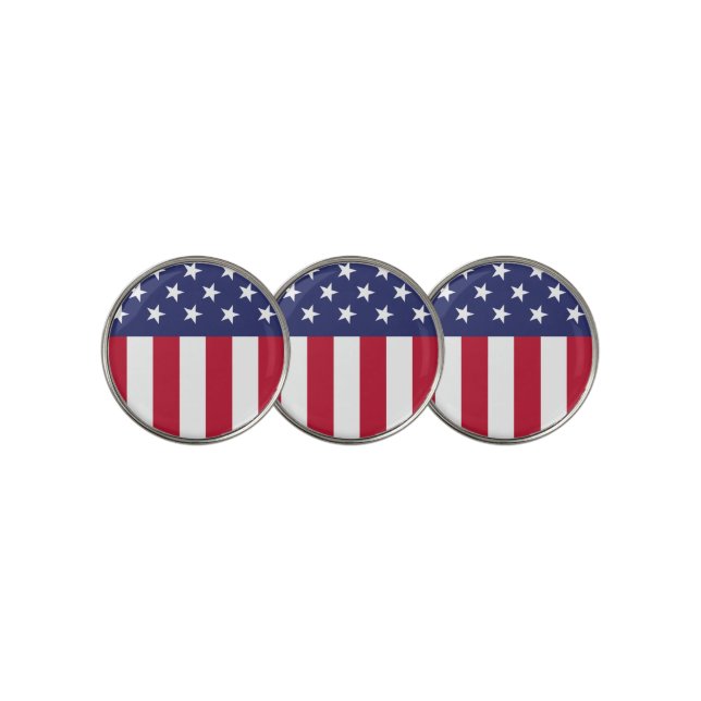 United States of America Flag Golf Ball Marker (3 Up)