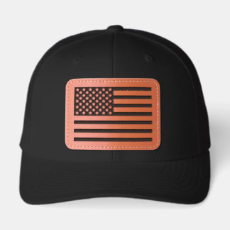 United States of America Flag Leather Patch Hat