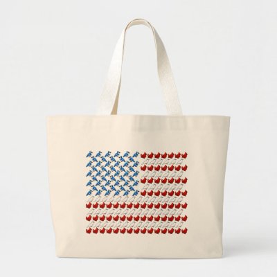 United States of America Flag made of Birds Large Tote Bag