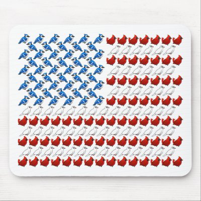 United States of America Flag made of Birds Mouse Pad