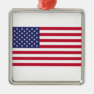 United States of America Flag Metal Ornament