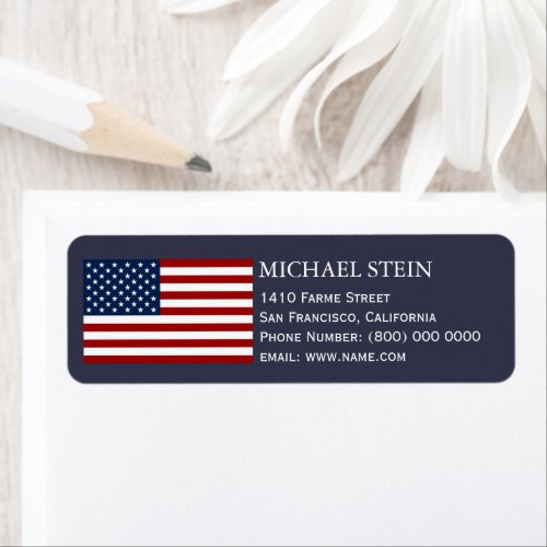 United States of America flag name  Label