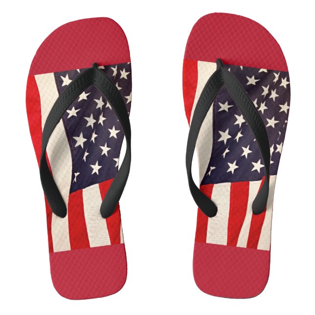 United States of America Flag old  Flip Flops (Footbed)