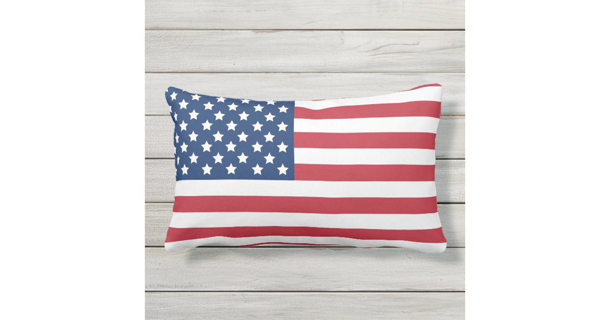 United States of America Flag Patriotic Lumbar Pillow