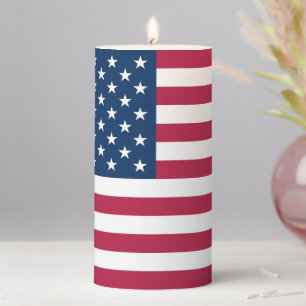 United States of America flag patriotic medium Pillar Candle