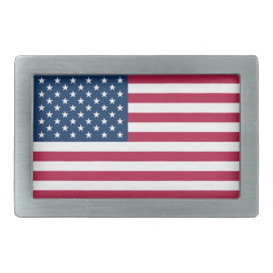United States of America flag patriotic rectangle Belt Buckle