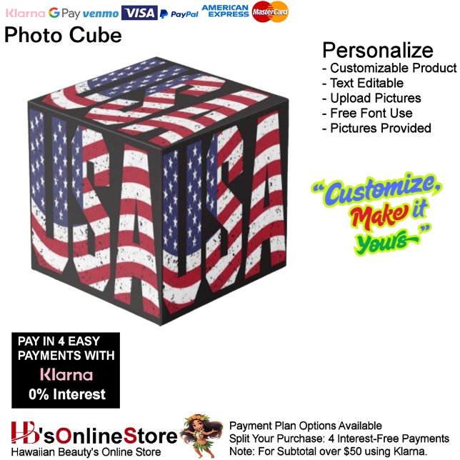 United States of America Flag Photo Cube (United States of America Flag Photo Cube 9.)