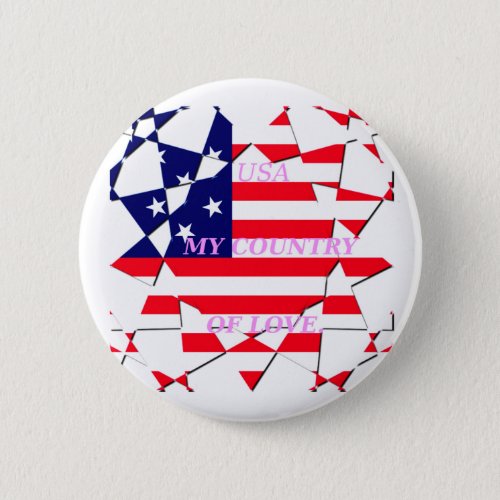 United States of America Flag  Pinback Button