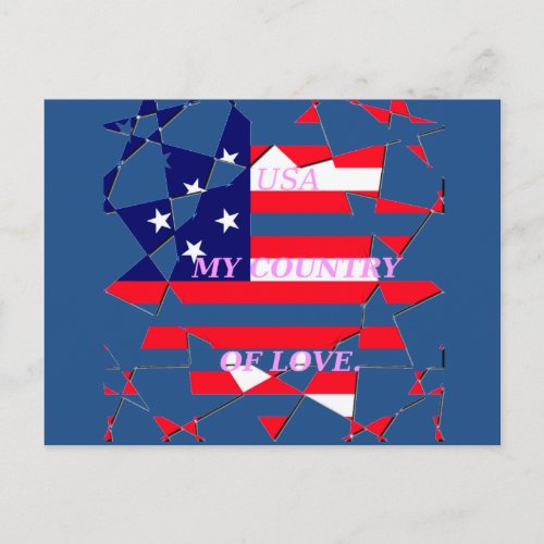 United States of America Flag  Postcard