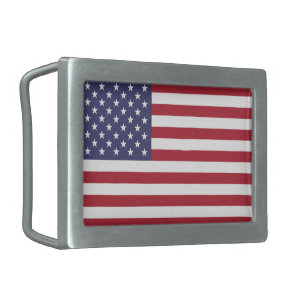 United States of America flag red white and blue Belt Buckle
