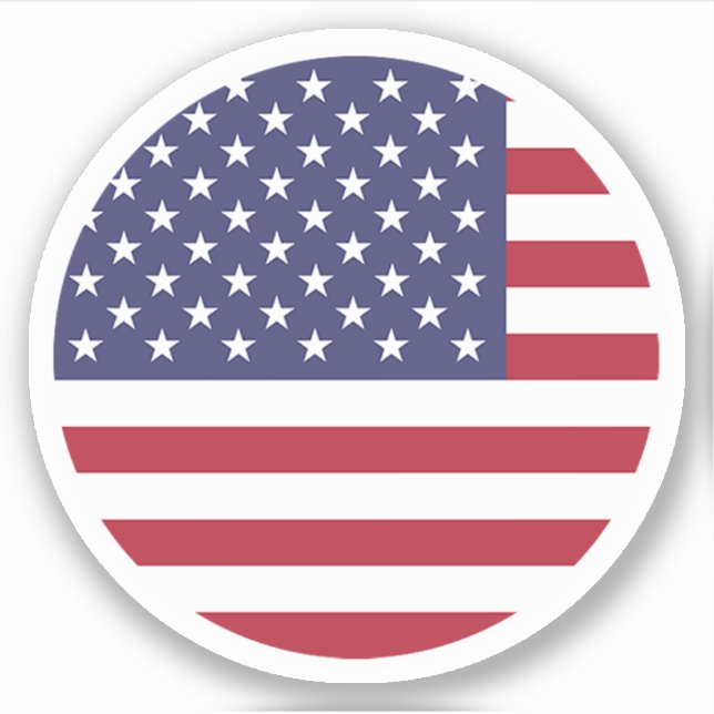 United States of America Flag Round Sticker (Front)