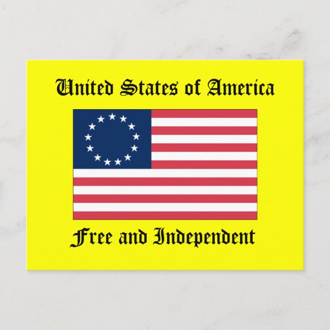 United States of America Free and Independent Postcard (Front)