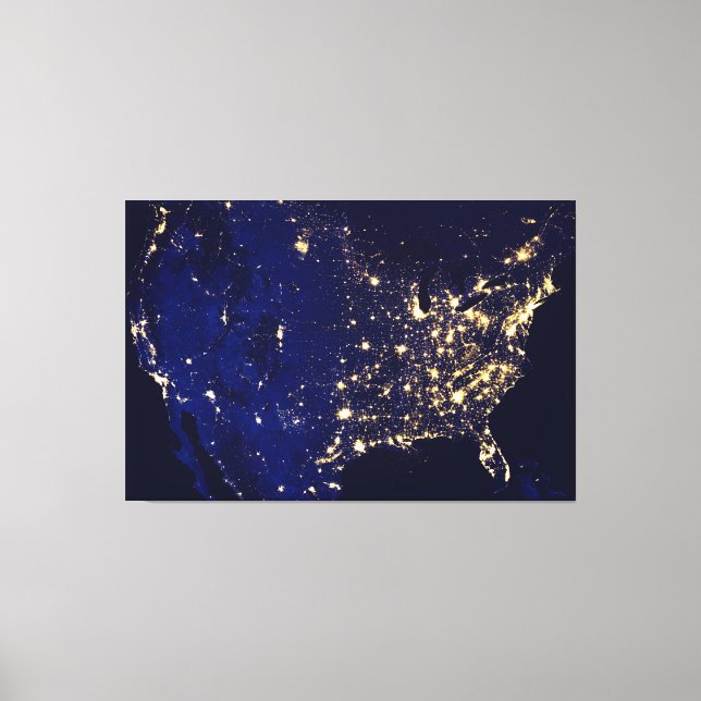 United States Of America From Space Canvas Print (Front)