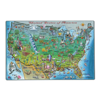 United States of America Fun Map Placemat