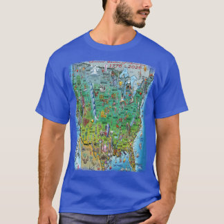 United States of America Fun Map Poster T-Shirt