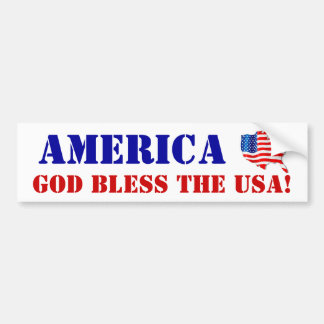 United States of America GOD BLESS THE USA! Flag Bumper Sticker