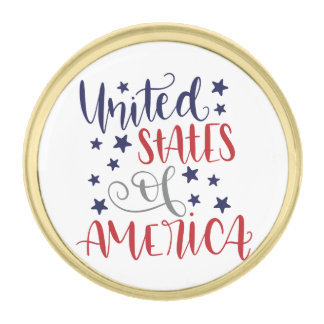 United States Of America Gold Finish Lapel Pin