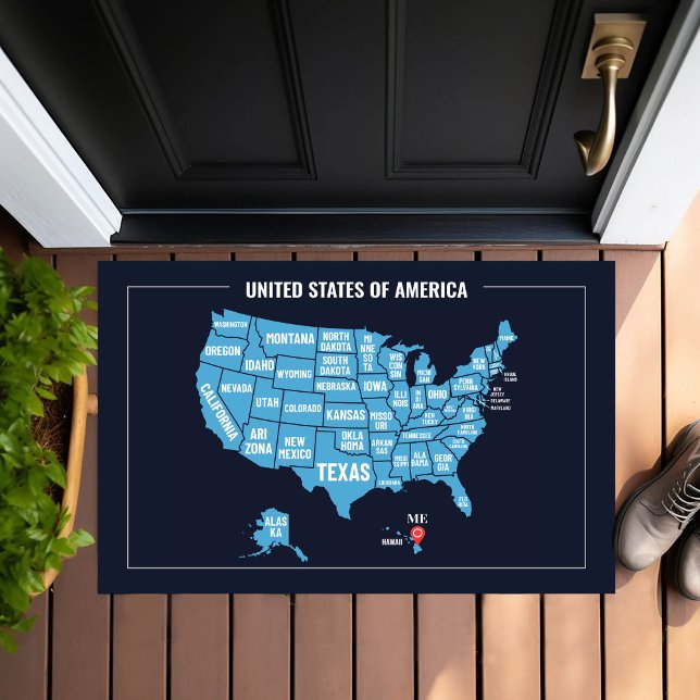 United States Of America Map Address Marker Doormat (Creator Uploaded)