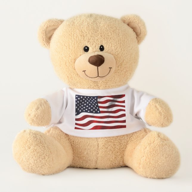 UNITED STATES OF AMERICA MAP AND FLAG TEDDY BEAR (Front)