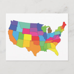 united states of america map postcard