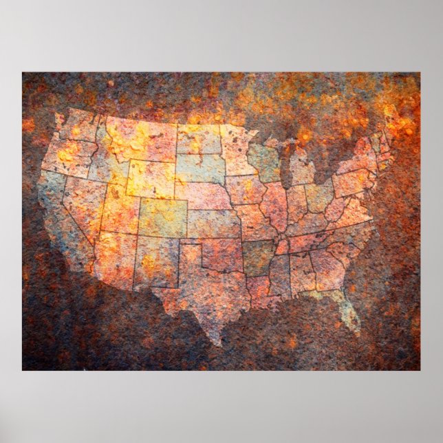 United States of America Map Poster (Front)