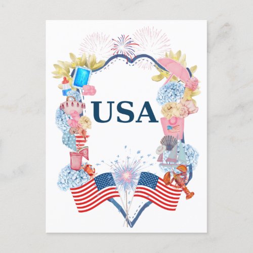 United States of America Patriotic Postcard