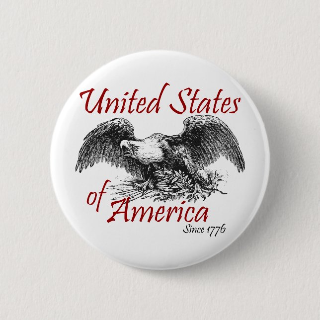 United States of America Pinback Button (Front)