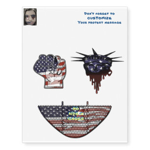 United States of America Protest message facepaint Temporary Tattoos