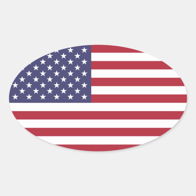 United States of America red white and blue Oval Sticker (Front)