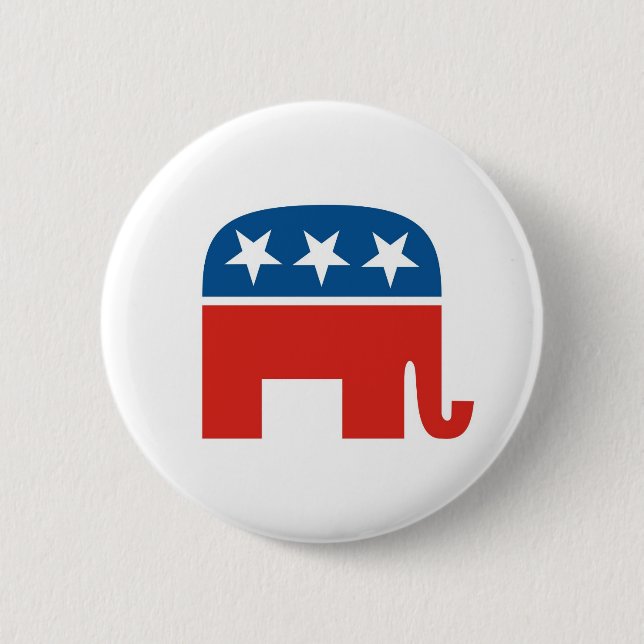 united states of america republican party elephant button (Front)