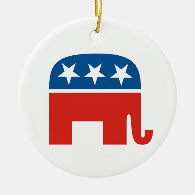 united states of america republican party elephant ceramic ornament (Front)