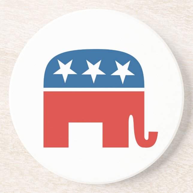 united states of america republican party elephant drink coaster (Front)