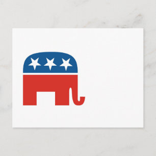 united states of america republican party elephant invitation postcard