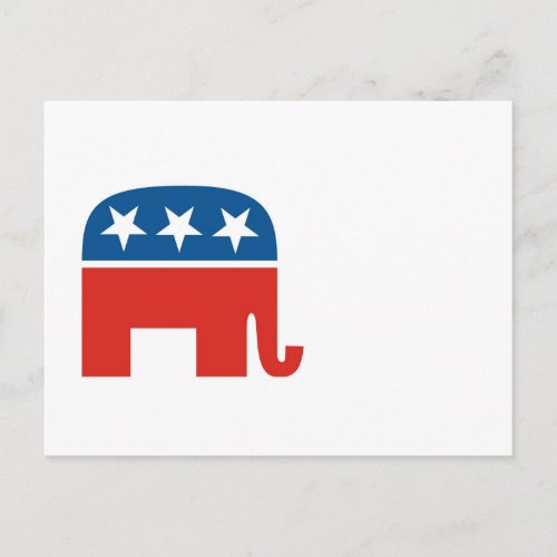 united states of america republican party elephant invitation postcard