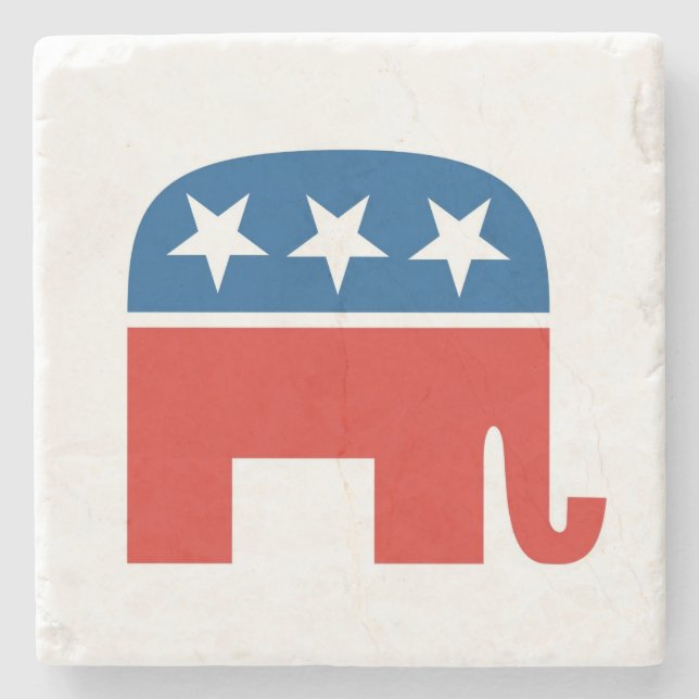 united states of america republican party elephant stone coaster (Front)