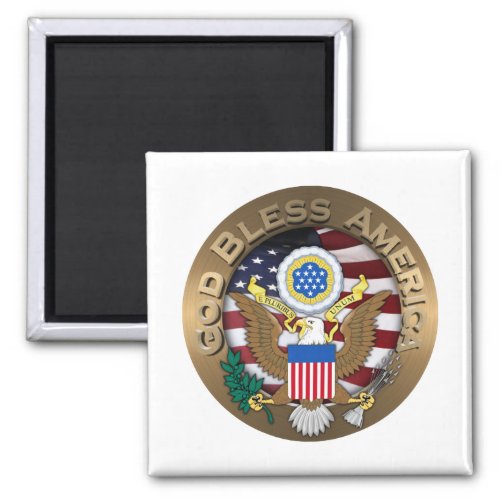 United States of America Seal _ God Bless America Magnet