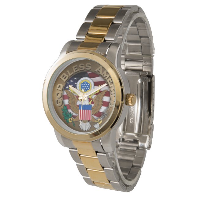 United States of America Seal - God Bless America Watch (Angled)