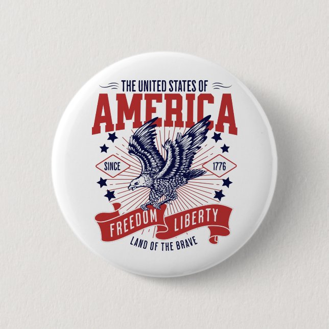 United States of America since 1776- 4th July   Button (Front)