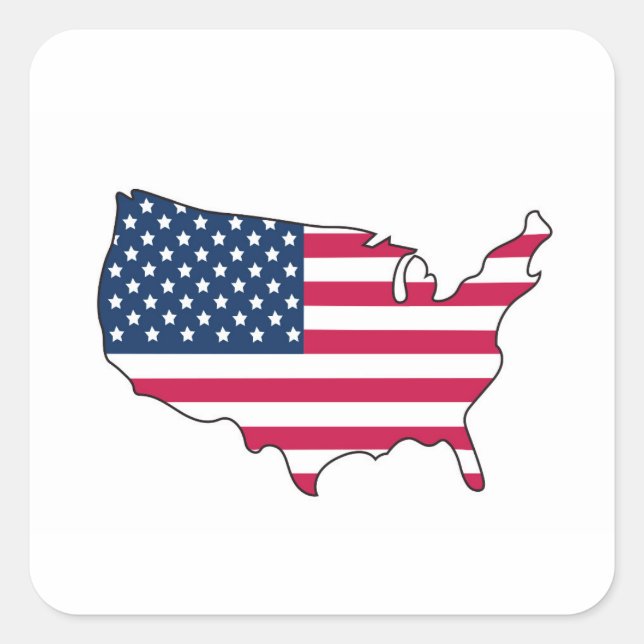 United States of America Square Sticker (Front)