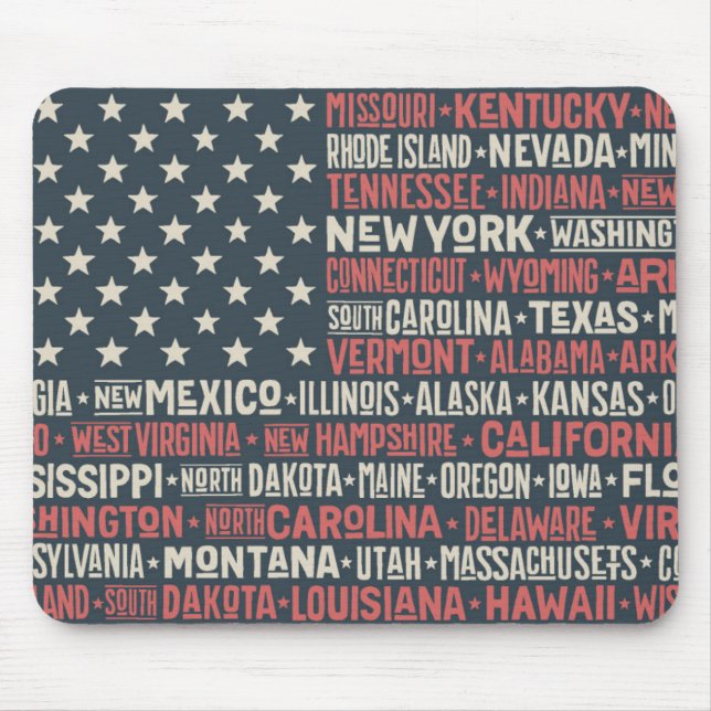 United States Of America |States & Capitals Mouse Pad (Front)