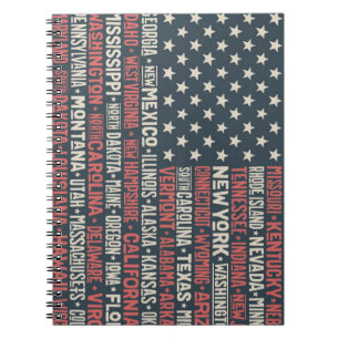 United States Of America States & Capitals Notebook