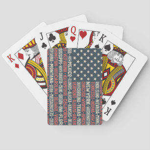 United States Of America States & Capitals Poker Cards